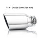 Silver 4x6x12 exhaust tip with clamp-on design for trucks and cars