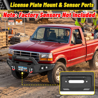 F150 / F250 / F350 1992-1997 Front Bumper|Heavy-Duty Carbon Steel, Winch Mount, D-Rings, LED Lights & License Plate Mount