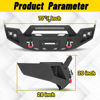 Toyota Tacoma 3rd Gen 2016-2023 Front Bumper|Direct Bolt-On, No Drill,Trail Protection, Winch Ready Plate & LED Pods