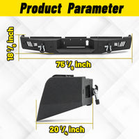 Dodge Ram 2500 19-24 Rear Bumper|Direct Bolt-On, No Drill, Work & Tow Ready Armor, LED Lights & D-Rings