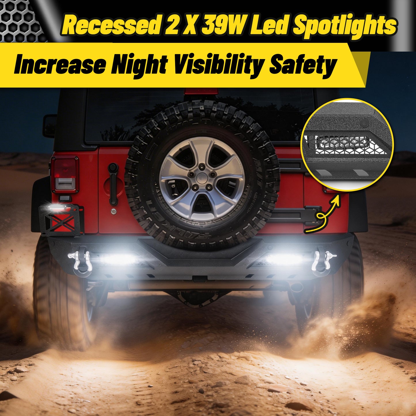 Jeep Wrangler JL/JLU Unlimited 18-26 Rear Bumper|Direct Bolt-On, No Drill, Off-Road Adventure Armor, Skid Plate Protection & D-Rings