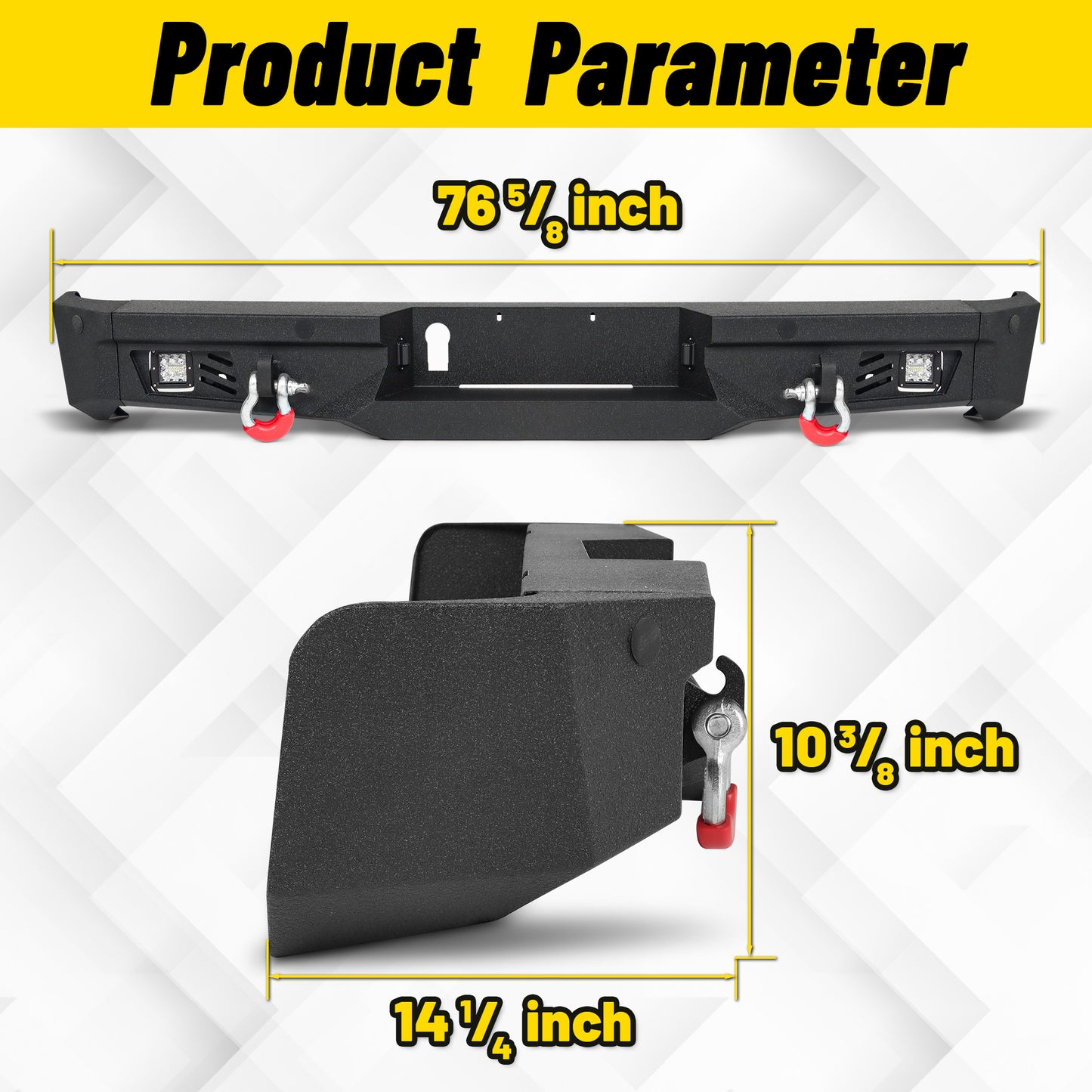 Toyota Tundra 07-13 Rear Bumper|Direct Bolt-On, No Drill, Work & Trail Defense, D-Rings & License Plate Lights