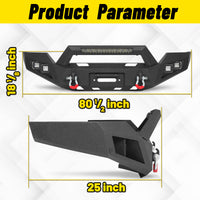 Chevy Suburban 92-99 / Yukon 92-99 / Tahoe 95-99 Front Bumper|Bolt-On, No Drilling, Off-Road Protection, LED Lights & D-Rings
