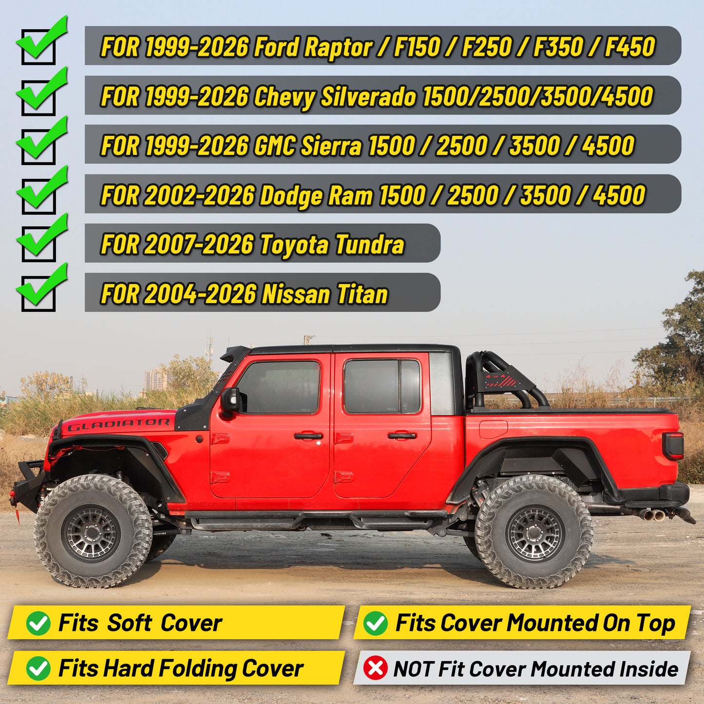 Sport Roll Bar for Mid Size Pickup Truck with Brake Light