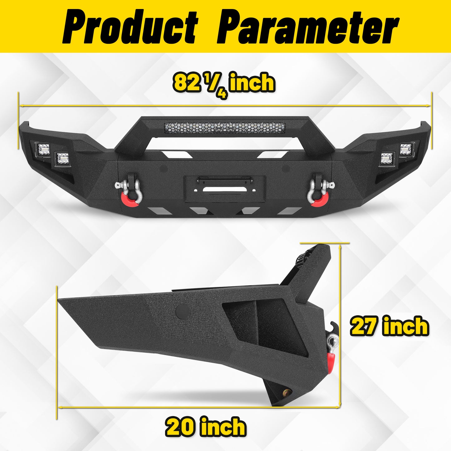 Toyota Tundra 07-13 Front Bumper|Direct Bolt-On, No Drill, Trail-Ready Protection, LED Lights & D-Rings