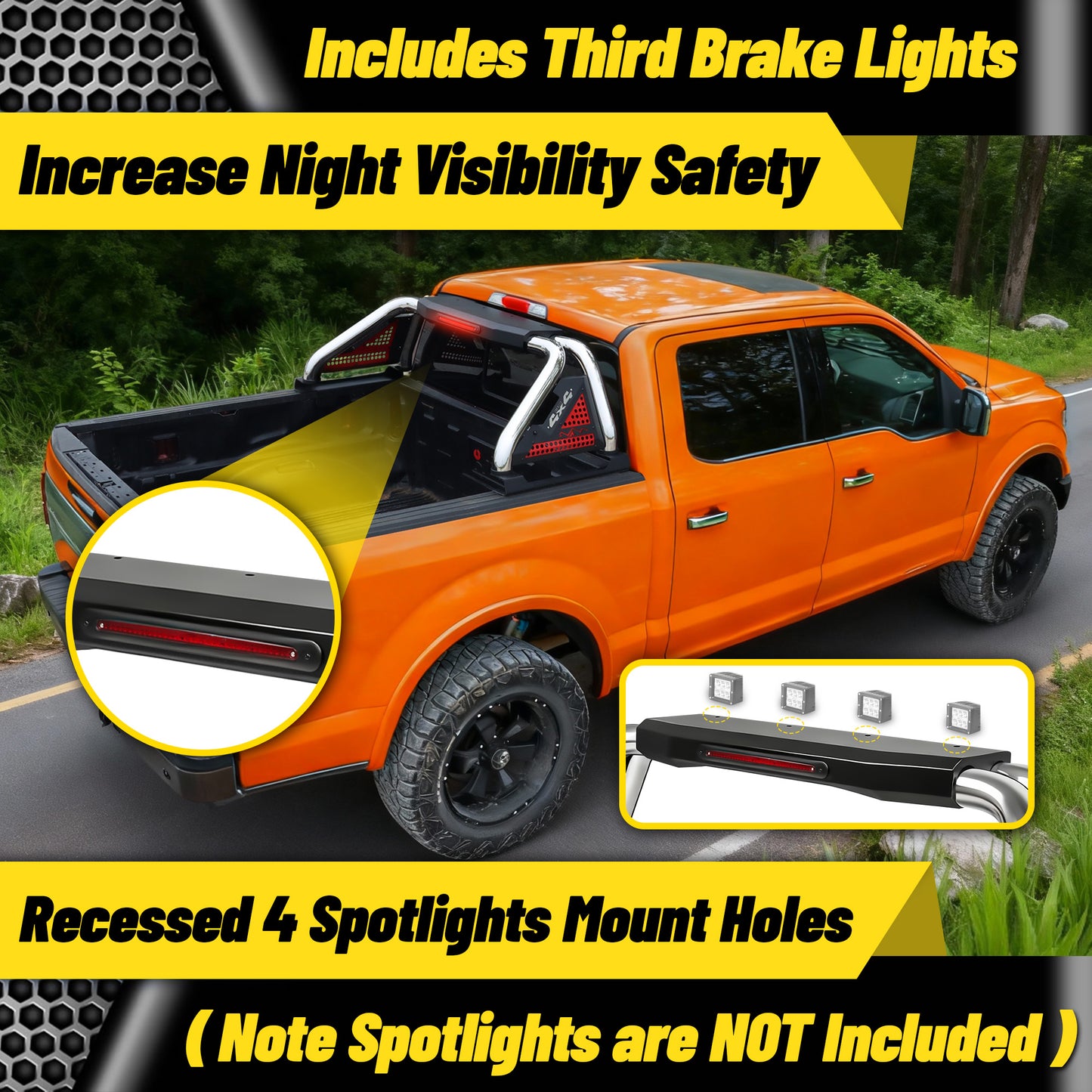 Universal Truck Bed Roll Bar Stainless Steel