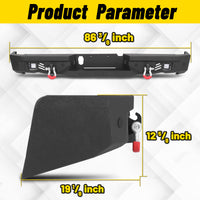 Ram 1500 Rebel 15-18 Rear Bumper| Bolt-On, No Drilling,Steel Off-Road Armor, LED Lights & D-Rings
