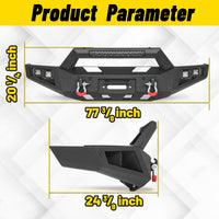 Ford F-150 15-17 (Excl. Raptor & EcoBoost) Front Bumper|Direct Bolt-On, No Drill, Off-Road Armor, LED Light Bar & Winch Plate