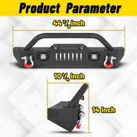 Jeep Wrangler JK/JL 07-26 & Gladiator JT Front Bumper|Direct Bolt-On, No Drill, Overland & Off-Road Defense, Dual D-rings