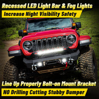 Jeep JL 18-26 & Gladiator JT Front Bumper |Direct Bolt-On, No Drill, Off-Road Adventure Armor, Stainless Steel Skid Plate