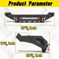 Ram 1500 13-18 & 19-23 Classic (Excl. Rebel) Front Bumper|Bolt-On, No Drilling, Full Width Off-Road & Work Truck, Winch Ready Plate & License Bracket