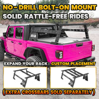 MONOKING 16-25" Mid Height Bed Rack with Sidebars USA Flag for Jeep Gladiator