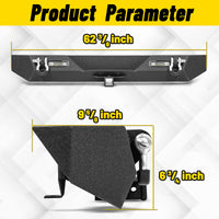 Jeep Wrangler TJ/YJ 87-06 Rear Bumper|Direct Bolt-On, No Drill, Off-Road Adventure Armor, LED Lights & D-rings
