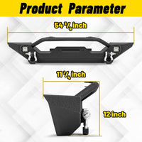 Jeep Wrangler TJ/YJ 87-06 Front Bumper|Direct Bolt-On, No Drill, Off-Road Adventure Armor, Light Bar & D-Rings