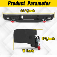 Jeep Gladiator JT 20-26 Rear Bumper| Bolt-On, No Drilling,Off-Road Armor, LED Lights & D-Rings