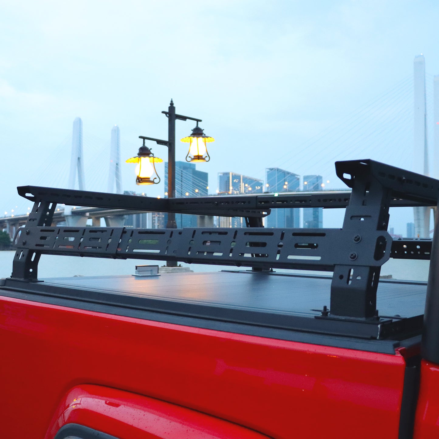 1100 Load Capacity Universal Truck Bed Racks Low Profile, MONOKING Adjustable 14~17" High Universal Truck Transport Racks for Kayaks Bikes Rooftop Tent