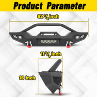 Jeep Wrangler JK, JL & Gladiator JT Front Bumper|Direct Bolt-On, No Drill, Off-Road Adventure Armor, Stainless Steel Skid Plate & Dual D-rings