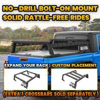 14'' ~ 17'' Low Profile Truck Bed Racks with USA Flag Design & 2 Crossbars For Nissan Titan / Frontier