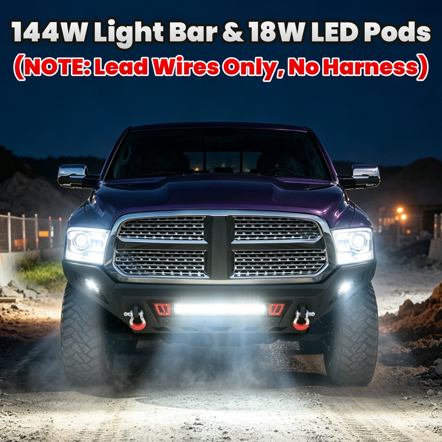 Ram 1500 13-18 & 19-23 Classic (Excl. Rebel) Front Bumper|Bolt-On, No Drilling, Full Width Off-Road & Work Truck, Winch Ready Plate & License Bracket