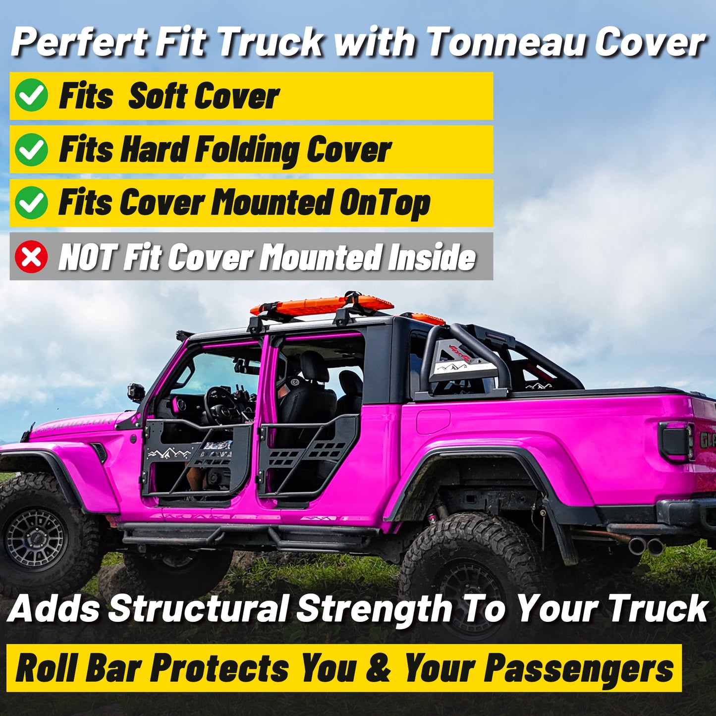 Truck Bed Roll Bar for Full-Size Pickup Trucks