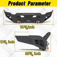 Dodge Ram 1500 06-08 (Excl. Mega Cab) Front Bumper| Bolt-On, No Drilling,Heavy Duty Steel Work Armor, LED Light Bar & D-Rings
