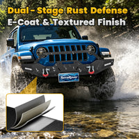 Jeep Wrangler JK JL 07-26 & Gladiator JT 20-26 Front Bumper| Bolt-On, No Drilling, Dual D-Rings