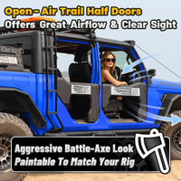 MONOKING 4PCS Battle Axe Styling Half Doors for 2018-2026 Wrangler JL 4-Door