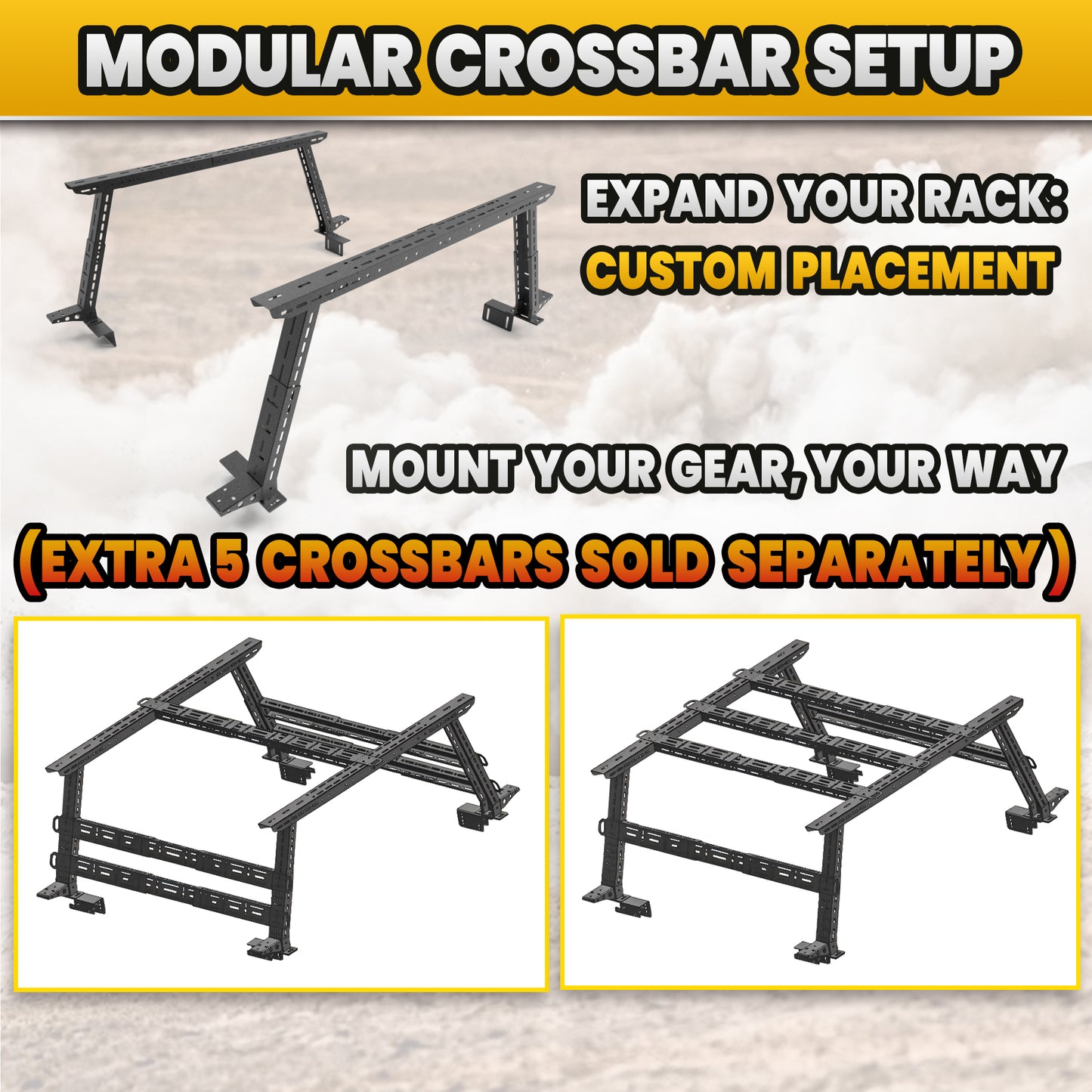 16"~25" High Truck Bed Rack For Ford F150/250/350 / Ratpor / Lightning / Maverick / Ranger