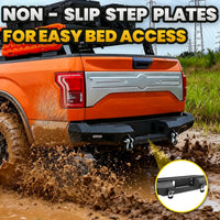 FORD 15-17 Rear Bumper | Direct Bolt-On, No Drill, Aggressive Durable OEM Fit Upgrade, LED Lignts＆Dual D-rings