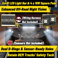 Chevy Suburban 92-99 / Yukon 92-99 / Tahoe 95-99 Front Bumper|Bolt-On, No Drilling, Heavy Duty Steel Work Armor, LED Lights & D-Rings
