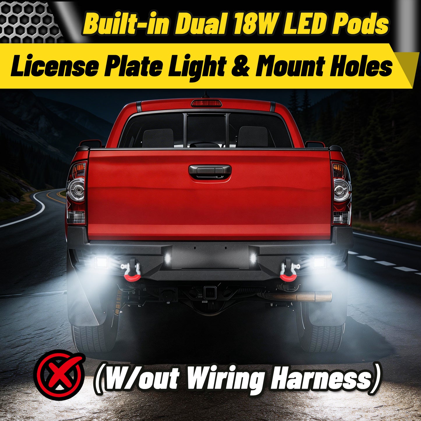 Toyota Tacoma 05-15 2nd Gen Rear Bumper|Direct Bolt-On, No Drill, Off-Road & Overland Armor, LED Pods & Step Plate