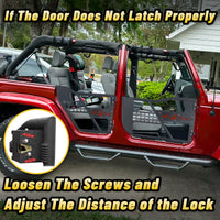 Tube Doors Fit 2007-2018 Wrangler JK (NOT JL) 4-Doors No with Mirror Mount