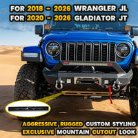 Jeep JL 18-26 & Gladiator JT Front Bumper |Direct Bolt-On, No Drill, Off-Road Adventure Armor, Stainless Steel Skid Plate