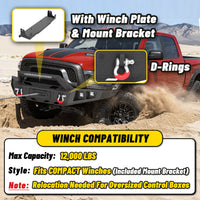 Ram 1500 Rebel 15-18 Front Bumper|Bolt-On, No Drilling, Off-Road Armor, LED Light Bar & D-Rings