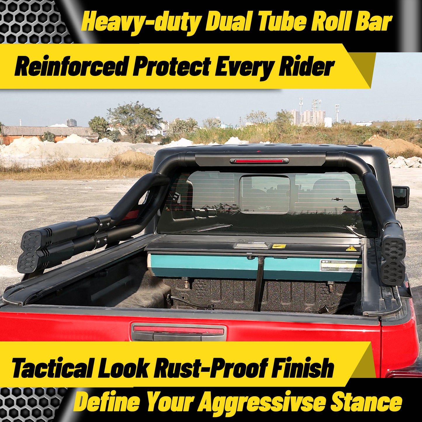 Adjustable Double Tube Roll Bar for Universal Pickup Truck with Brake Light