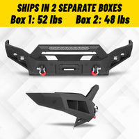 Ram 2500/3500 2019-2026 Front Bumper|Heavy-Duty Carbon Steel, Winch Mount, D-Rings, LED Lights & License Plate Mount
