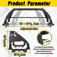 Dual Tube Roll Bar for Mid Size Pickup Truck with Brake Light