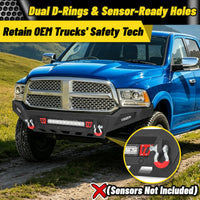 Ram 1500 13-18 & 19-23 Classic (Excl. Rebel) Front Bumper|Bolt-On, No Drilling, Full Width Off-Road & Work Truck, Winch Ready Plate & License Bracket