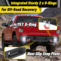 Toyota Tundra 07-13 Rear Bumper|Direct Bolt-On, No Drill, Work & Trail Defense, D-Rings & License Plate Lights