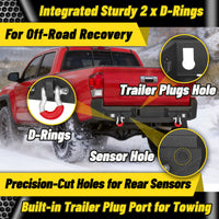 Toyota Tacoma 3rd Gen 2016-2023 Rear Bumper|Direct Bolt-On, No Drill, Carbon Steel Overland Armor, Step Plate & D-Rings