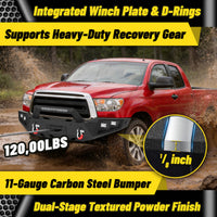 Toyota Tundra 07-13 Front Bumper|Direct Bolt-On, No Drill, Trail-Ready Protection, LED Lights & D-Rings