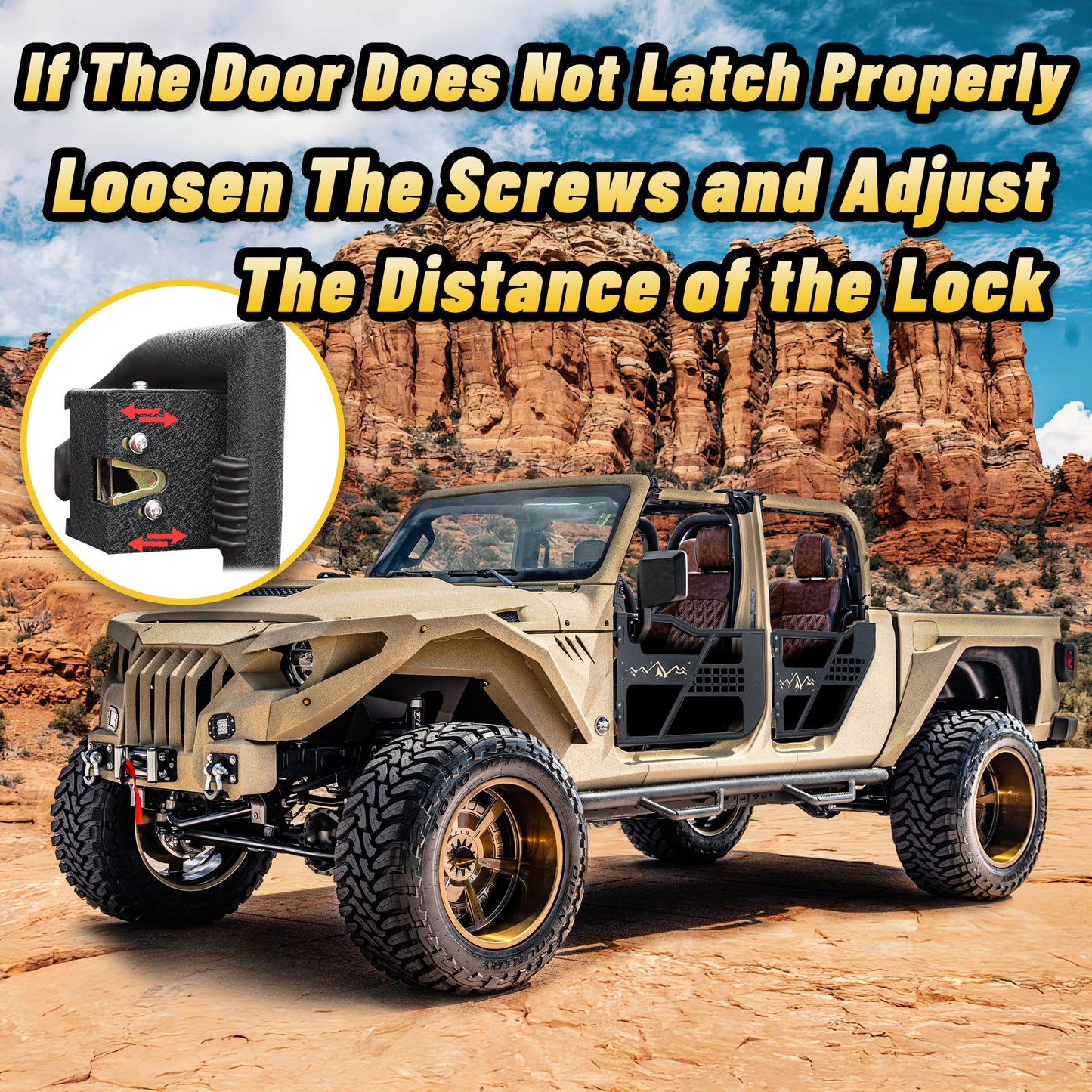 Tube Doors Fit 2020-2026  Gladiator JT 4-Doors  No with Mirror Mount