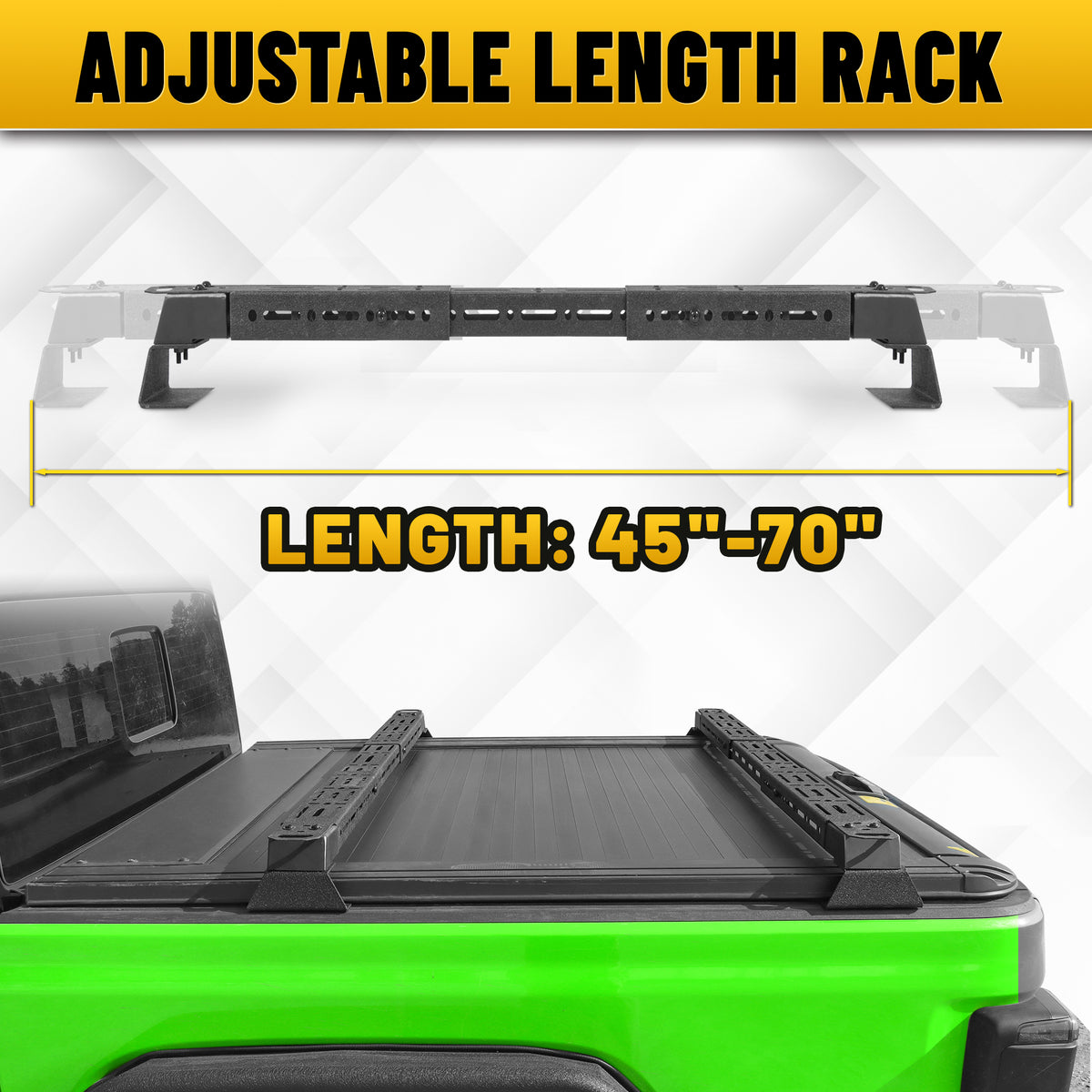 Adjustable Universal Truck Bed Rack for Gladiator Tacoma Ranger Maverick F150 Silverado GMC Sierra Ram Tundra
