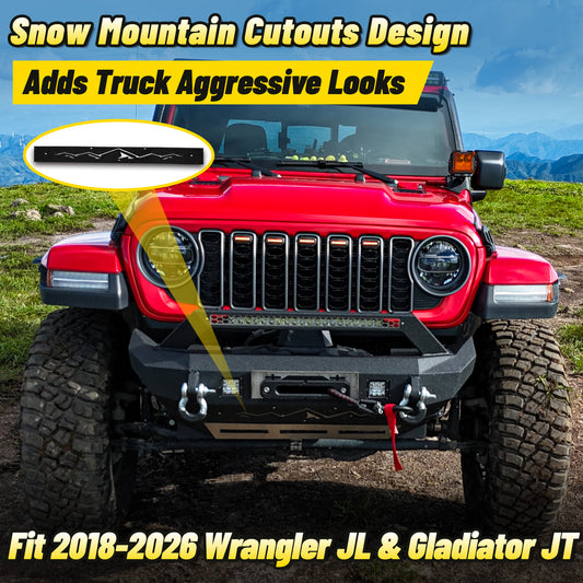 Jeep JL 18-26 & Gladiator JT Front Bumper |Direct Bolt-On, No Drill, Off-Road Adventure Armor, Stainless Steel Skid Plate