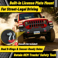 Jeep Wrangler JK JL 07-26 & Gladiator JT 20-26 Front Bumper| Bolt-On, No Drilling, Dual D-Rings