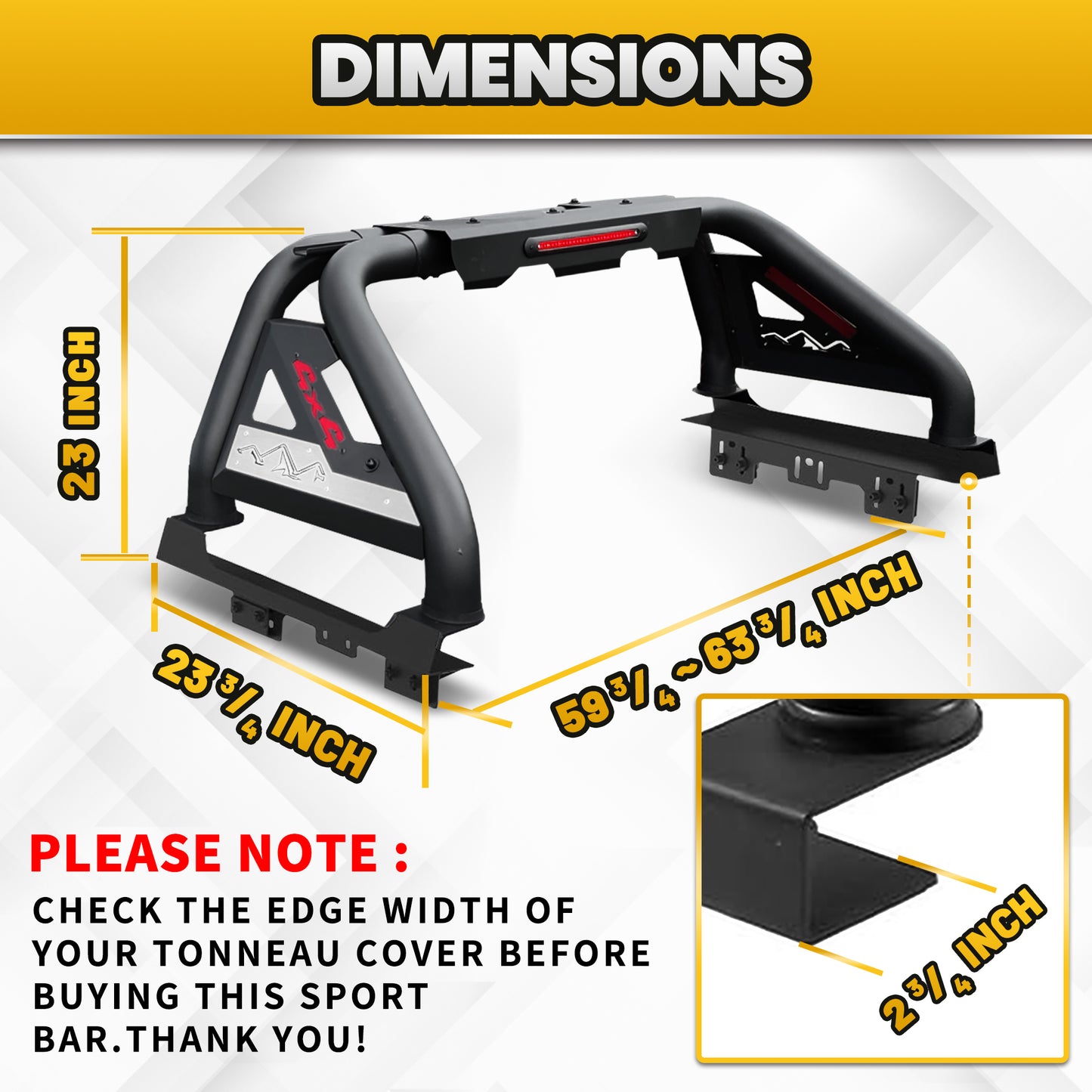 Truck Bed Roll Bar for Full-Size Pickup Trucks