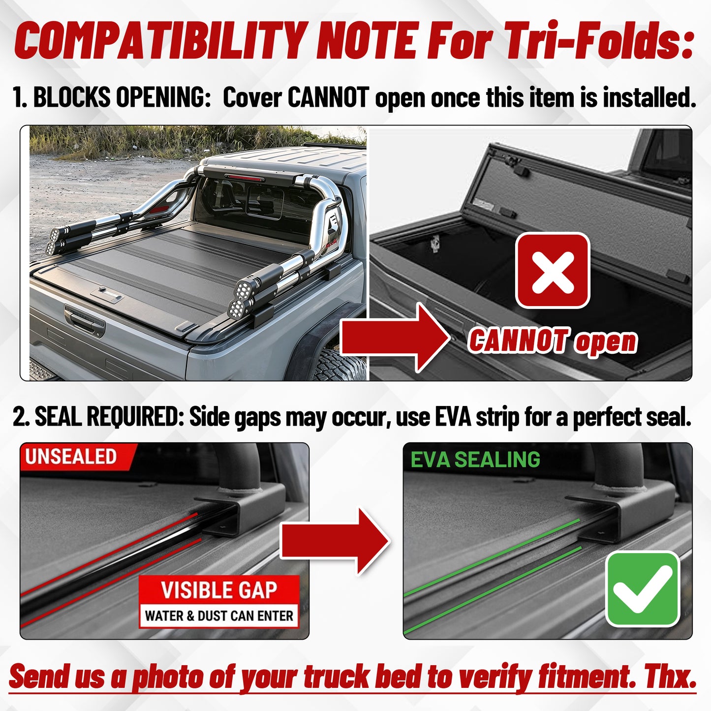 Adjustable Double Tube Roll Bar for Universal Pickup Truck with Brake Light