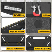 Jeep Wrangler JK JL 07-26 & Gladiator JT 20-26 Front Bumper| Bolt-On, No Drilling, Dual D-Rings