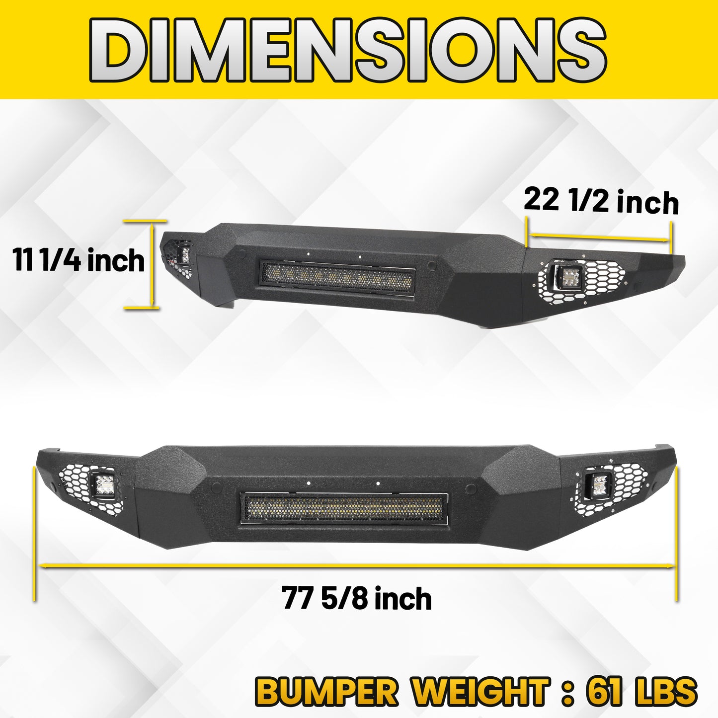 Ford 2021-2023 Fornt Bumper | Direct Bolt-On, No Drill, Heavy-Duty Protection, Built-in Winch Mounting Plate