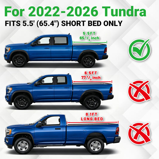 For Toyota Tundra 2022-2026 5.5ft Short Bed, Retractable Hard Truck Bed Tonneau Cover